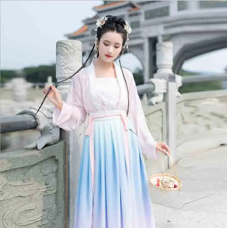Женский костюм принцессы Hanfu из трех предметов в старинном китайском стиле с