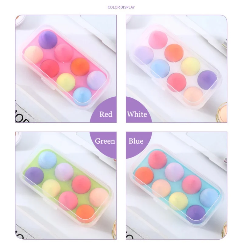 

4 Colors Empty Beauty Makeup Sponge Puff Holder Stand Storage Box Portable Face Powder Cosmetic Round Plastic Egg Puff Case