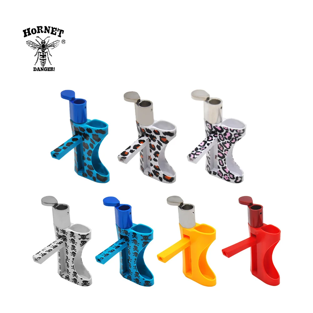 Creative Plastic Smoking Pipe Metal Bowl Herb Pipe With Lighter