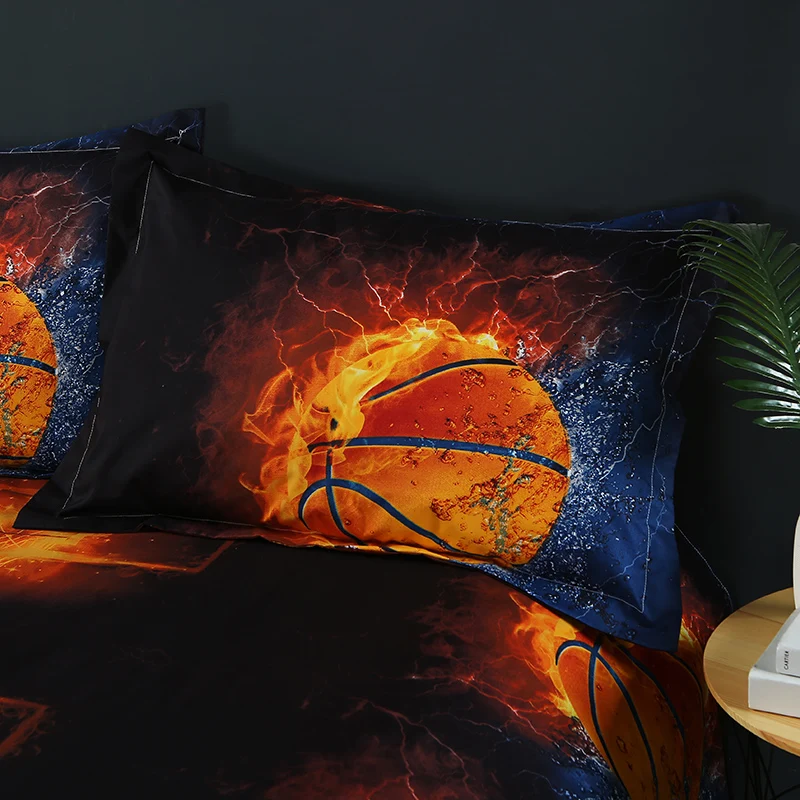 3D Flame Basketball Bedding Set Print Duvet Cover Set Bedclothes EU/AU/US Twin Queen King Size Bed Linen Gift To Boy