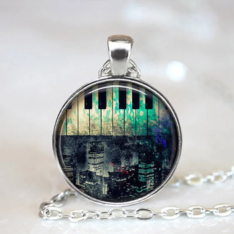 JEPHNE Colar de Jóias Colar De Piano de Piano de Piano Rústico Nova York Músico Pianista Orquestra Presentes Presentes para Mulheres Dos Homens
