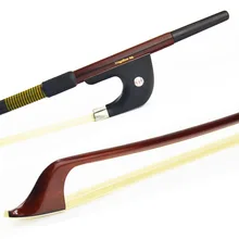 1/4 NEW Brazilwood German Upright BASS BOW Natural Horse Hair Double Bass Bow! Standard Curve, All Parts Professional Mounted