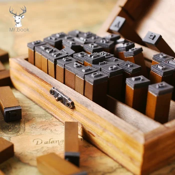 

70pcs/set DIY Number Alphabet Combination Letter Stamp Diary Ablum Wedding Letter Wood Rubber Stamp Set with Vintage Wooden Box