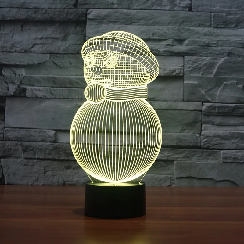 USB Plug Remote Control Desk Lamp Lovely Snowman Led Night Lamp Colorful Bedside Night Light Bedroo