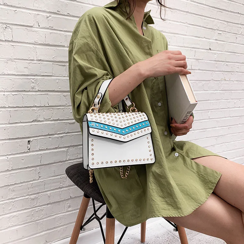 

Luxury Handbags Women Bags Designer Leather Rivet Woman Bag Handbag Shoulder Crossbody Bag Fashion Bag for Women 2019 sac main