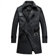 Кожа Хорошее качество Тренч Весна двубортная ветровка мужские куртки