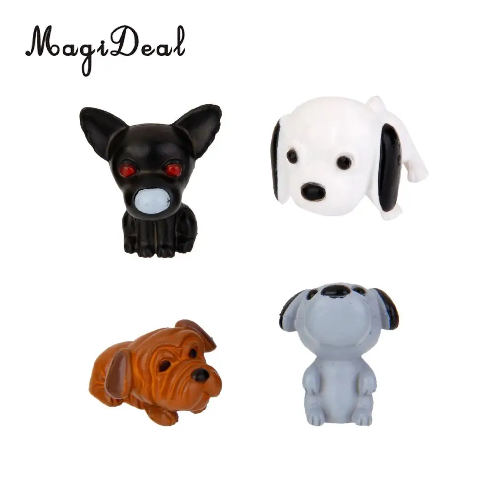 Goedkoop MagiDeal 4 stks Leuke Resin Animal Miniatuur voor Bonsai DIY Fairy Tuin Landschap Hond Schapen Uil