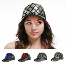 Для женщин Дамская мода Повседневное Сияющие Блестки Бейсбол шляпа с блестками вечерние Кепки Клубная одежда