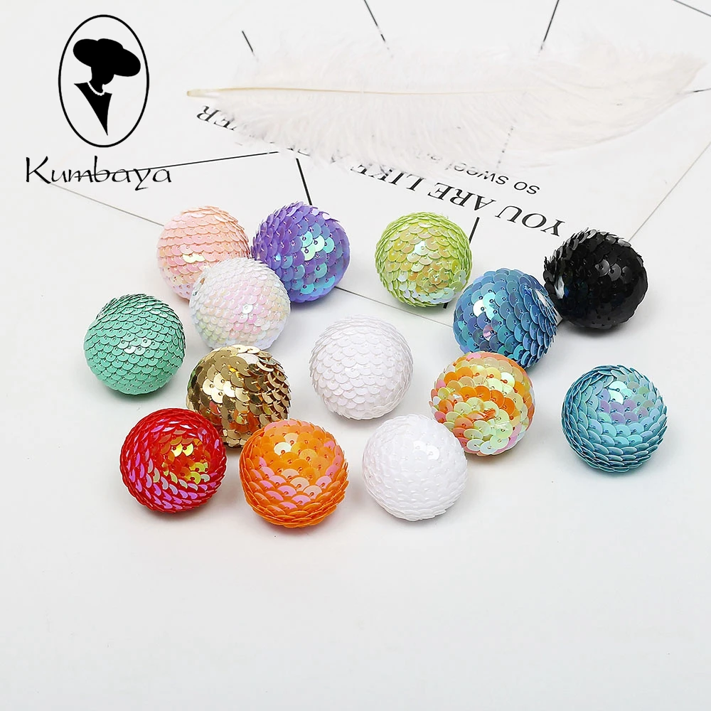 

10pcs/pack Mixed Colors Sequins Round Balls Large Size For Kids DIY Garment Handcraft Keychains Jewelry DIY Accessories B15824-L
