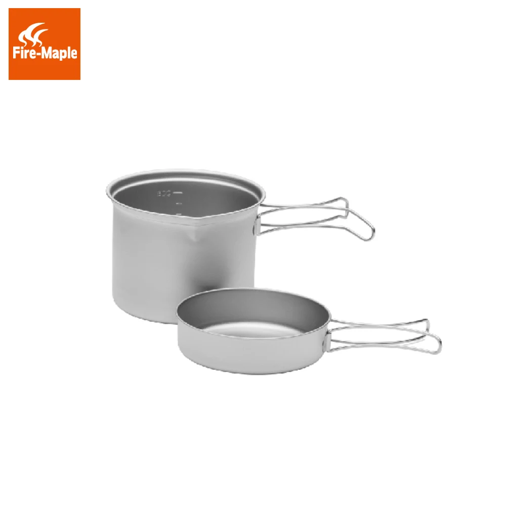 Fire Maple snowti 2 nieve portátil titanio 0.9L camping al aire libre y 0.28L sartén ultraligero camping ollas conjunto FMC-ST2