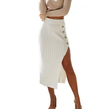 Осенние юбки для женщин повседневная трикотажная Женская одежда Высокая талия юбка полосатая длинная юбка