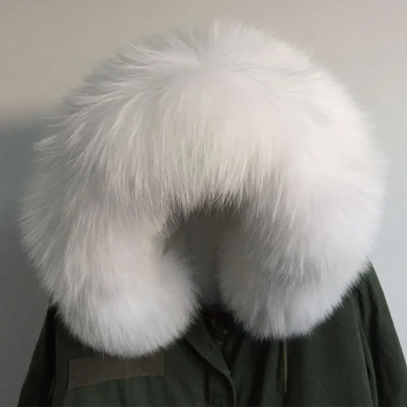 Top New Collection Long version White pure color Faux fur liner Jacket Raccoon fur White big size Collar Winter Jacket 5 Top New Collection Long version White pure color Faux fur liner Jacket Raccoon fur White big size Collar Winter Jacket 5