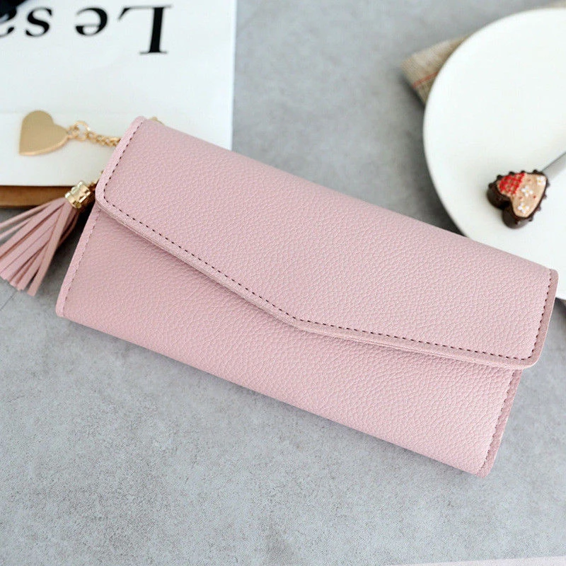 

Duopindun Cartera Mujer Fashion Lady Women Leather Clutch Wallet Tassel Long Card Holder Case Purse Luxury Brand Slim Wallet