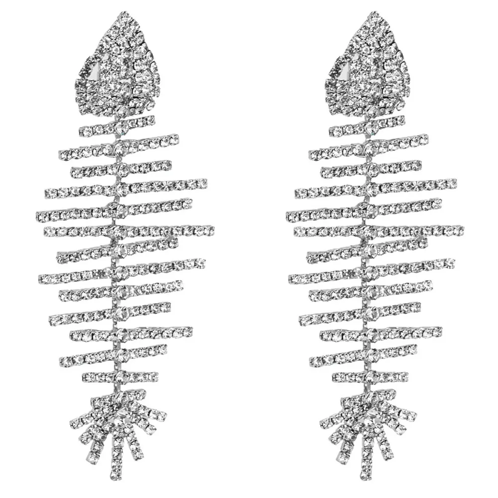Геодезические Потрясающие Стразы Шарм «Рыбная кость» Висячие серьги для женщин модные ювелирные изделия брендовая коллекция серьги аксессуары