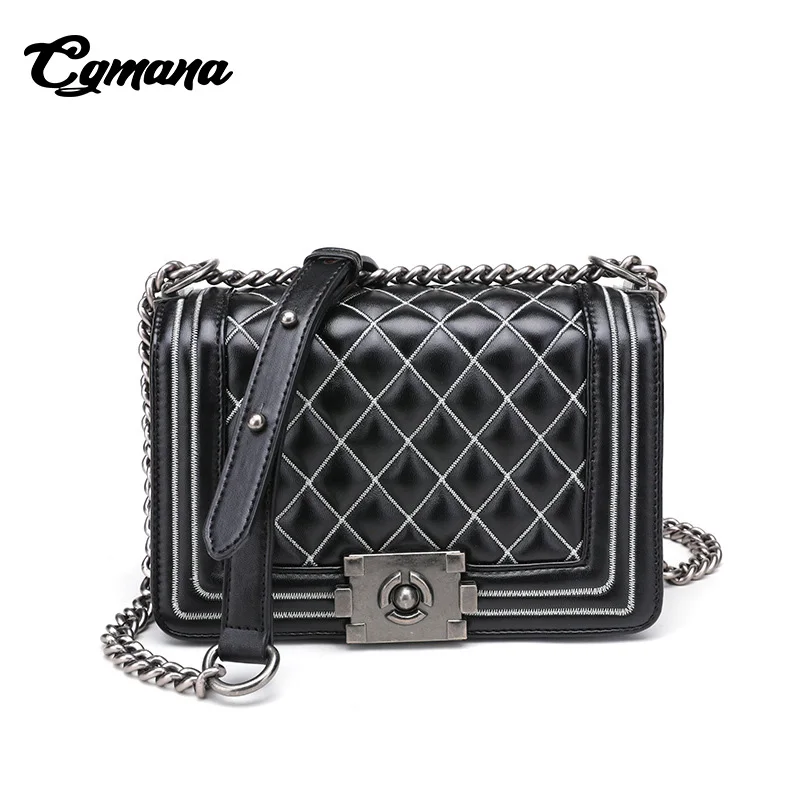 

CGmana Women Bag 2018 Luxury Handbags Women Bag Designer Crossbody Bag For Women High Quality Shoulder Diagonal Lingge Chain Bag