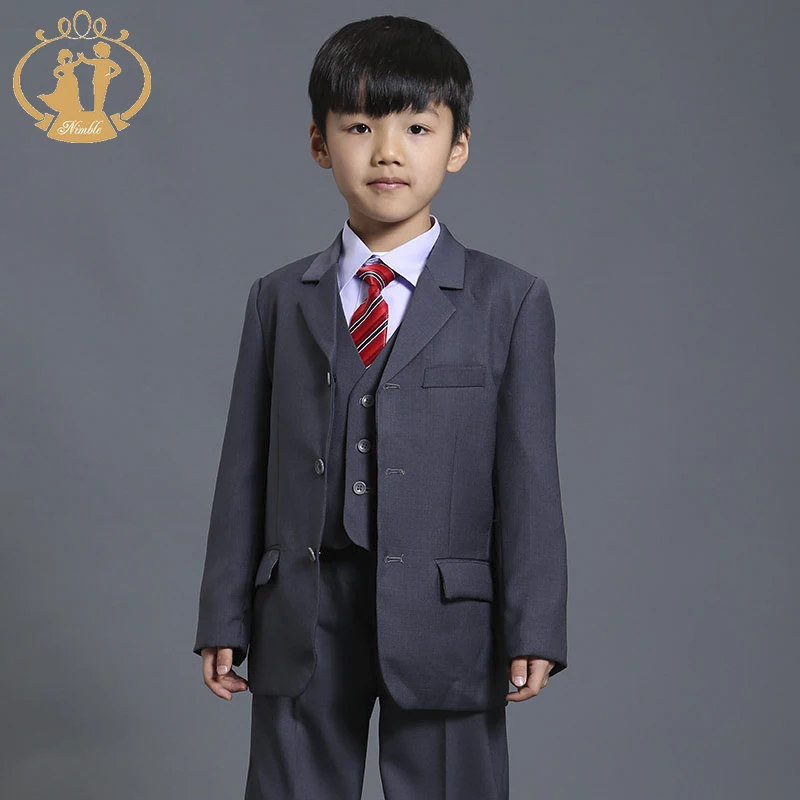 

Nimble Boys Suits for Weddings Grey Suit for Boy Raditional Formal Blazer Sets Birthday Party Gentleman Boys Prom Suits 2018 New