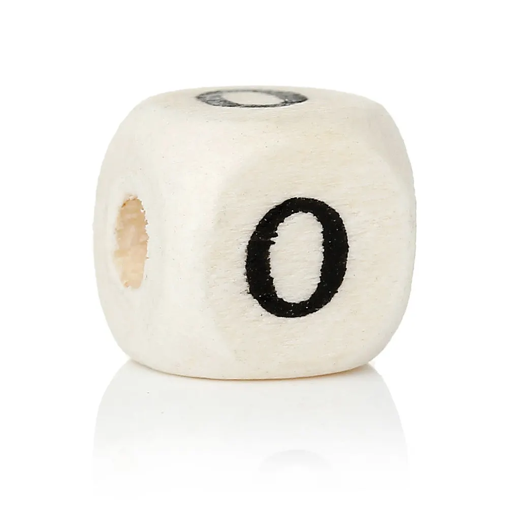 DoreenBeads "о", "Z" Одна буква деревянные разделители бусины кубической формы натуральный/алфавитном порядке серебряные украшения в виде букв из около 10 мм(3/"), отверстие: 4 мм, 300 шт - Цвет: O