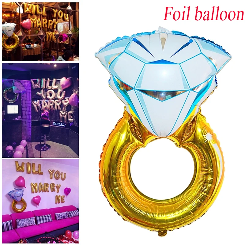 Большое бриллиантовое кольцо я занимаюсь кольцом алюминиевые фольгированные гелиевые шары на день рождения или свадьбу вечерние надувные шары украшения