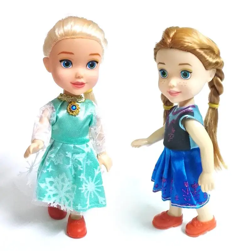 NEW 1pcs Mini Princess Elsa Anna Baby Dolls Kids Cartoon Toys For Children Girl Doll The Snow Queen Toy