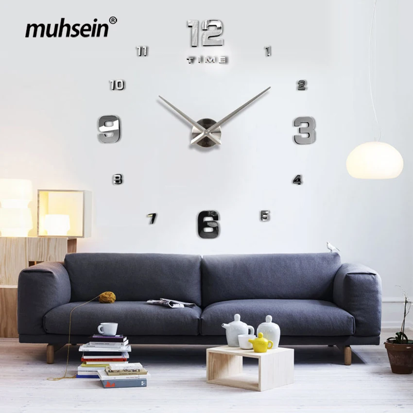 

Freeshipping 2020 New Home decoration big mirror wall clock modern design 3D DIY large decorative wall clocks watch unique gift