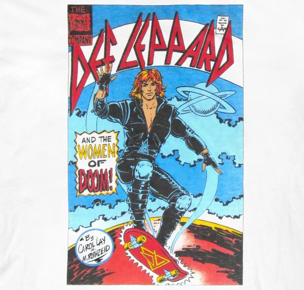 Def Leppard Для женщин Doom мужские Белый рок футболка новый шею лучшие продажи мужской