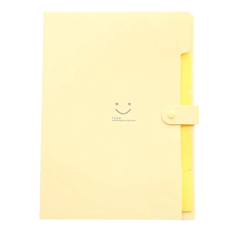 Новая Корейская канцелярская простая многослойная информация бумажная Пряжка A4 папка конфетный цвет папка для хранения файлов - Цвет: BG