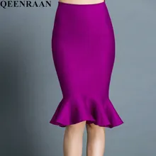 Новинка, женская вязаная юбка, посылка, юбка-карандаш средней длины, осенне-зимняя женская облегающая юбка-русалка, облегающая женская юбка