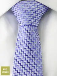 Сине-белые в полоску Для мужчин жаккардовые тканые стройный узкий 2 "галстук 5 см галстуки Свадебная вечеринка галстук jt045