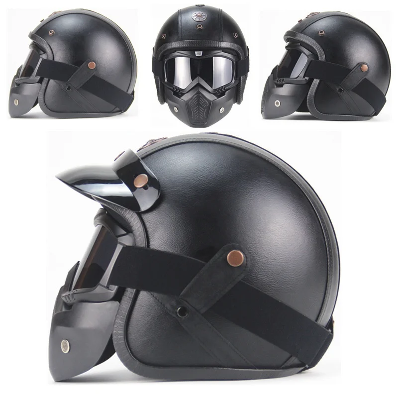 

Professional Mask Open Face Helmet Cross Goggle Helmet Retro Motorcycle Helmet Goggle Mask