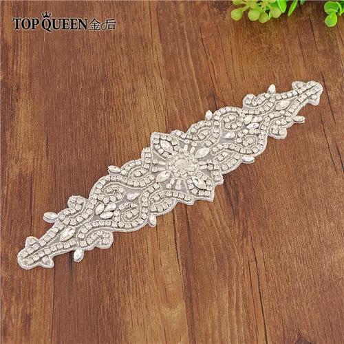 TOPQUEEN S26 Luxury Rhinestones Wedding Dresses Belt Women Crystal Belts for Bride Wedding Waistband Jewel Belts Bridal Sashes applique no ribbon