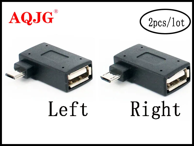 

2Pcs/set Micro Adapter USB 2.0 Female to Male Micro OTG Power Supply 2018 Port 90 Degree Left 90 Right Angled USB OTG Adapters