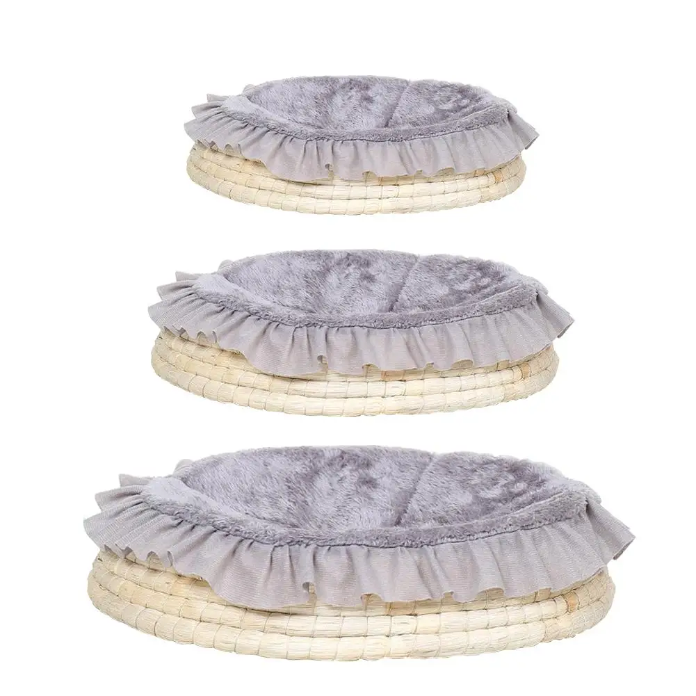 Buy Hot sale Pet Straw made Plush Breathable Nest Bed