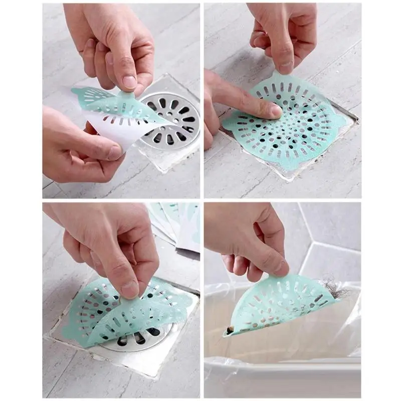 

10PCS Disposable Sewer Outfall Strainer Sink Filter Anti-blocking Floor Drain Hair Stopper Catcher Kitchen Bathroom Accessories