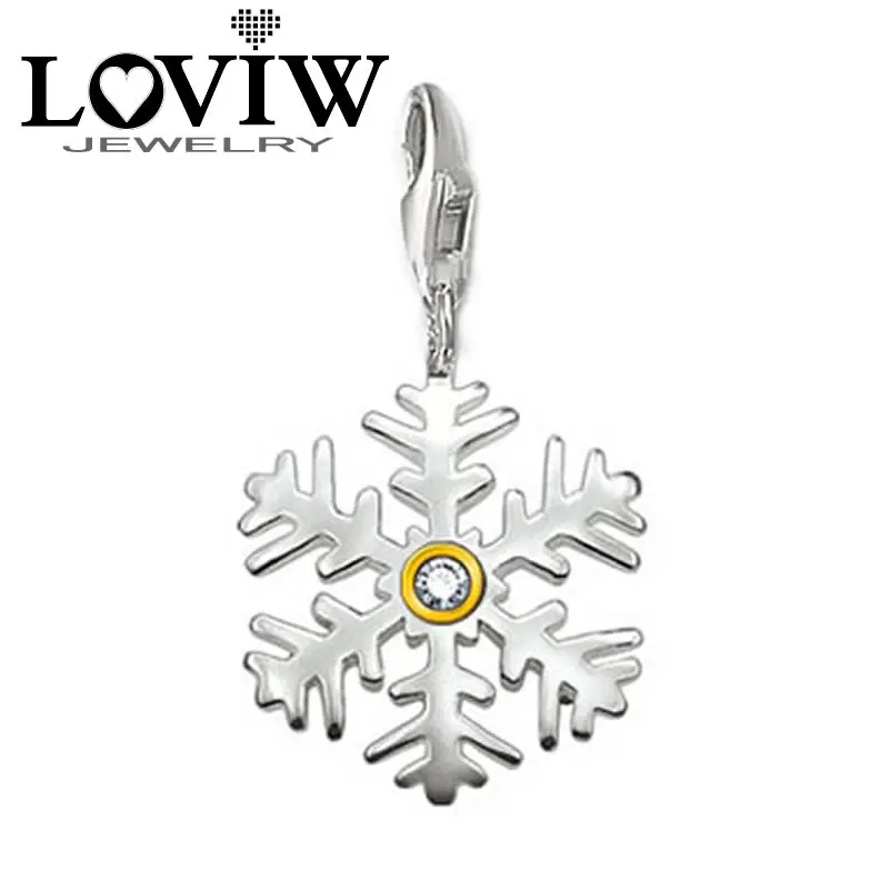 

Snowflake Charm pendant lobster charms pendants party Fashion silver winter Jewelry NEW for Lady thomas sabor DIY 925 jewellery