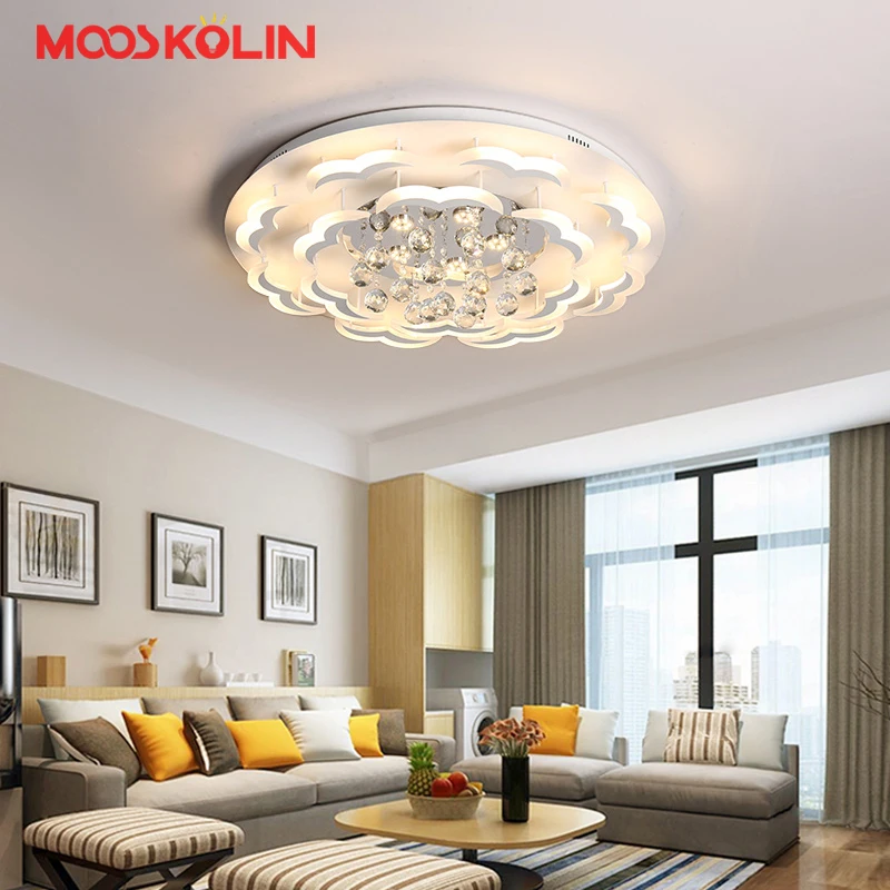 K9 Crystal Modern Led Ceiling Lights For Living Room Bedroom AC85-265V lustre lamparas de techo Ceiling Lamp Fixtures Home Decor dar post modern led pendant lights fixtures crystal lampshade project lighting lamparas de techo lustre gold chrome hanging lamp