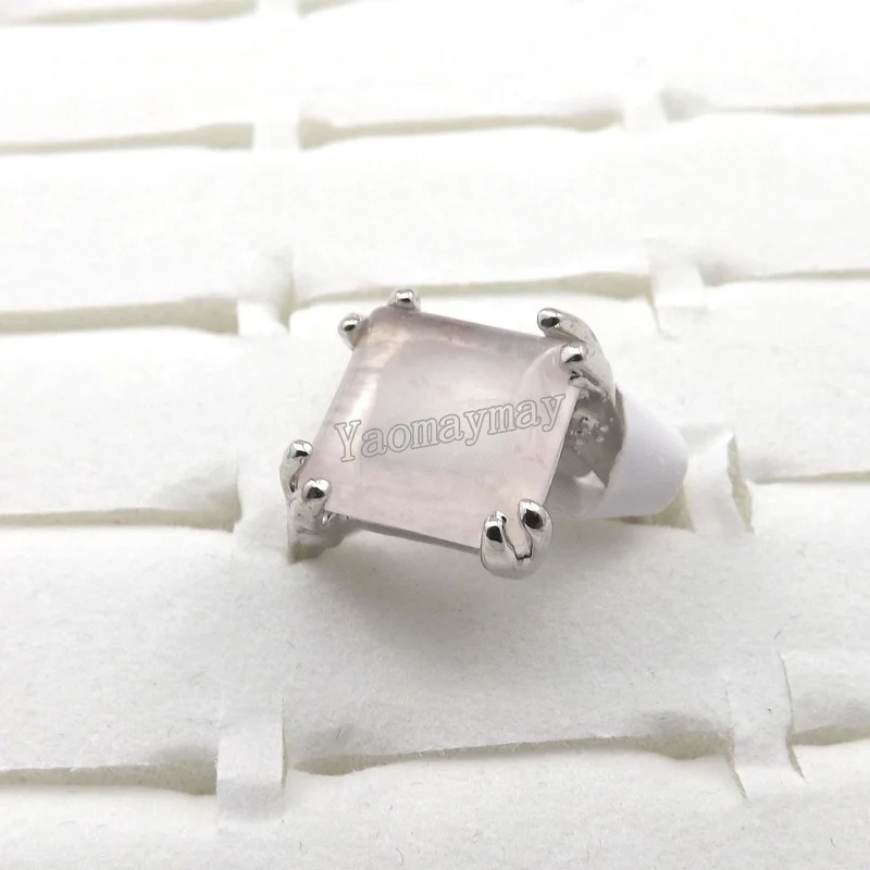 Fashion Natural Rose Quartz Crystal Rings Women's Jewelry 50pcs Wholesale 4