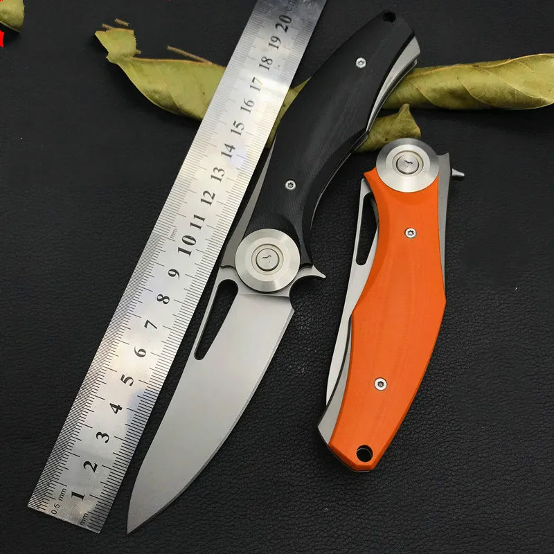 

59-60HRC D2 blade Steel sheet + composite fiber G10 handle ball bearing folding knife wilderness survival pocket knife