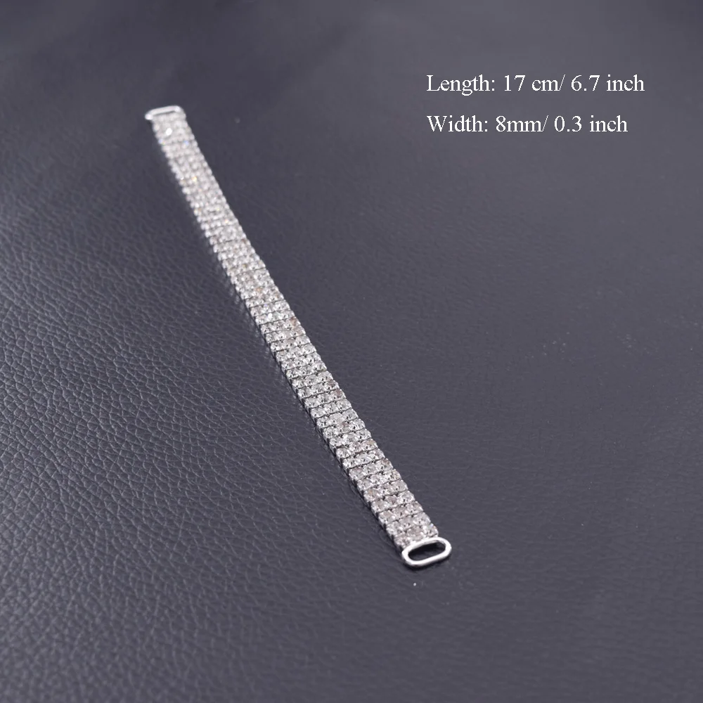 10 шт. 3 ряда Полный Кристалл Стразы Соединительные элементы для бикини пряжка металлическая цепь для плавания одежда бикини украшения BK-40