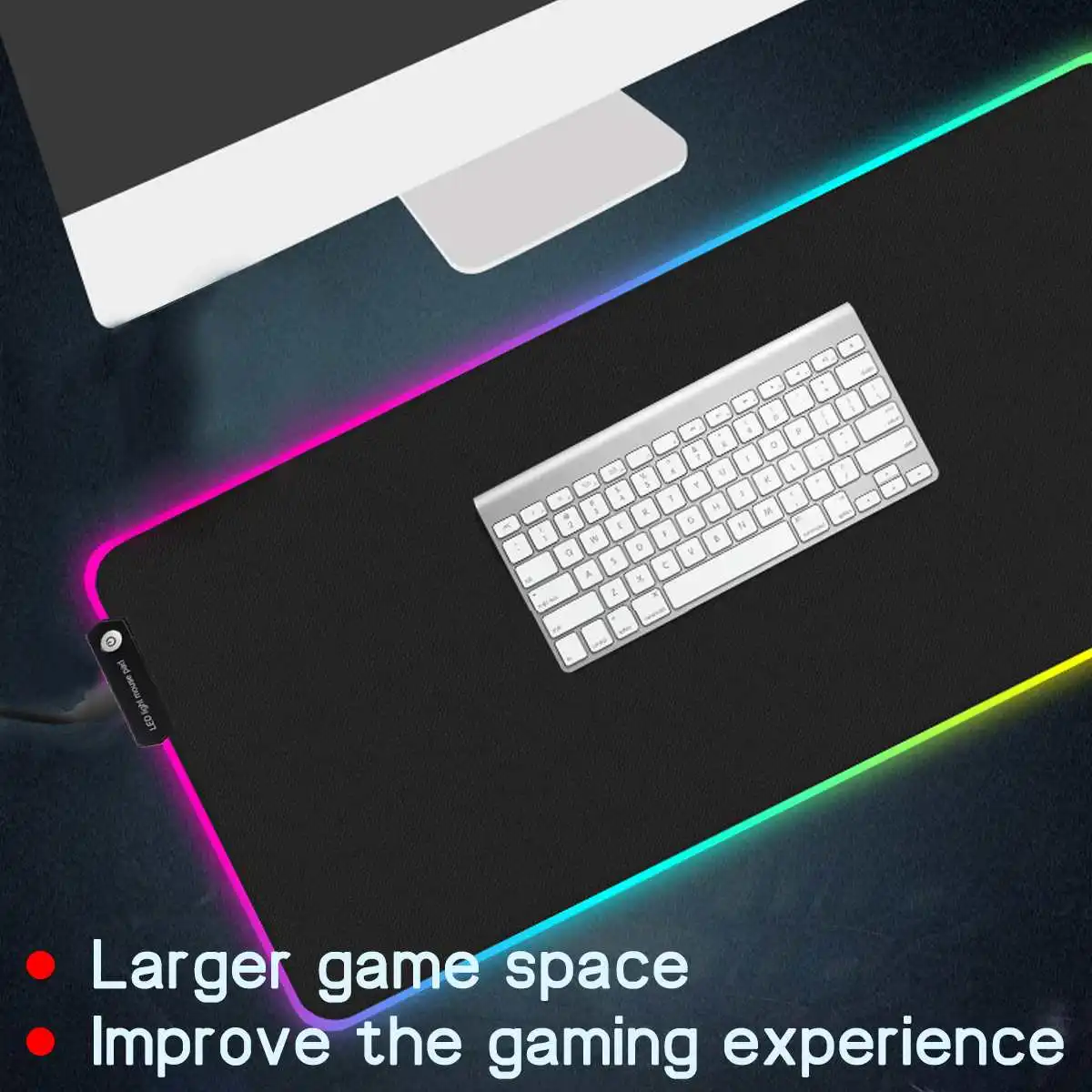 Большой RGB светодиодный игровой коврик для мыши геймерский коврик для мыши светодиодный светильник с подсветкой USB Проводная цветная светящаяся Нескользящая мышь