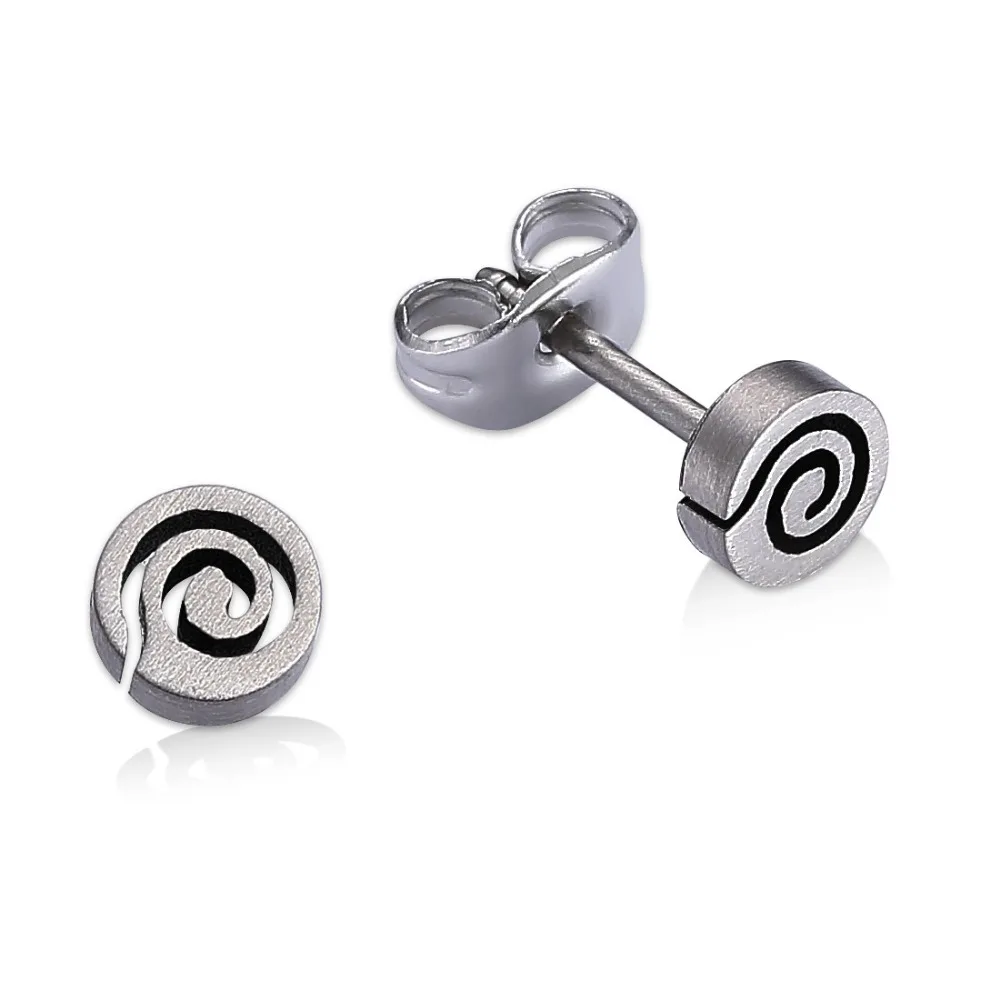 Buy Round Shape Silver Color Pure Titanium Stud