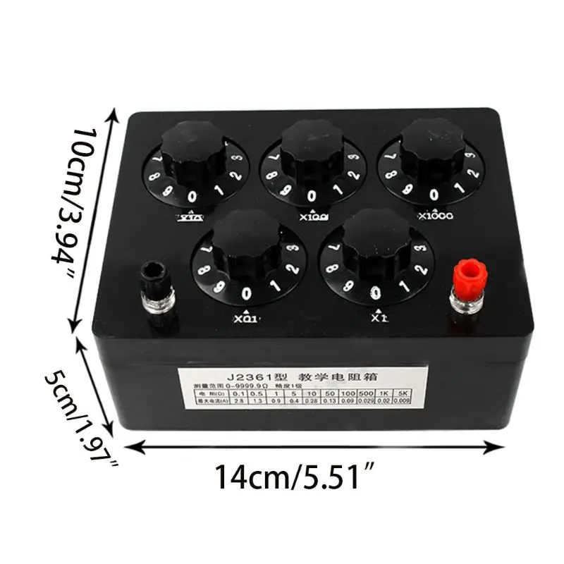 0-9999.9 Ohm Variable Resistance Box Decade Resistor Experimental Equipment For Physical School Teaching