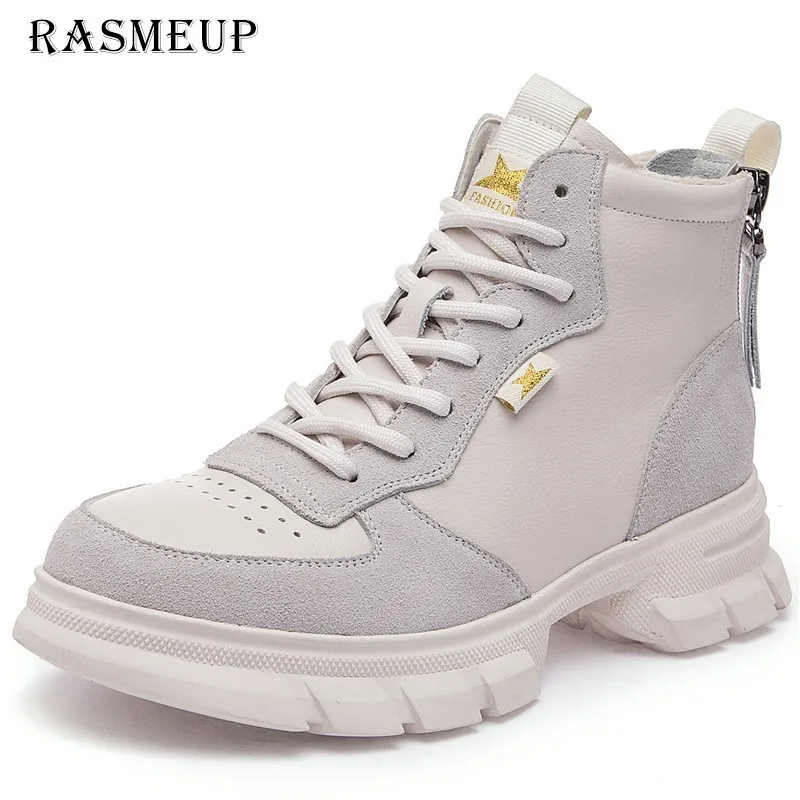 RASMEUP Genuine Leather Breathable Women Platform Martin RASMEUP Genuine Leather Breathable Women Platform Martin