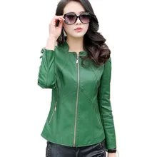 Весенняя одежда, кожаные женские короткие куртки и пальто, тонкая женская кожаная куртка размера плюс S-4XL, мотоциклетная кожаная куртка зеленого цвета