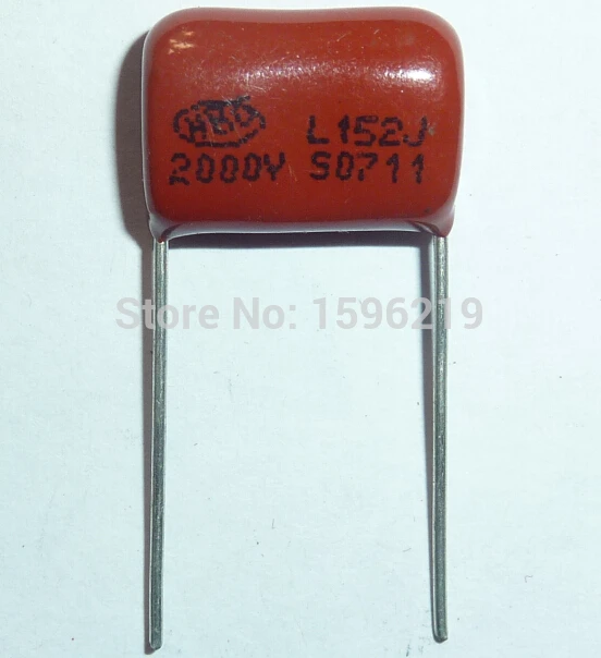 

20pcs CBB capacitor 152 2000V 152J 2KV 1500pF 1.5nF P15 CBB81 Metallized Polypropylene Film Capacitor