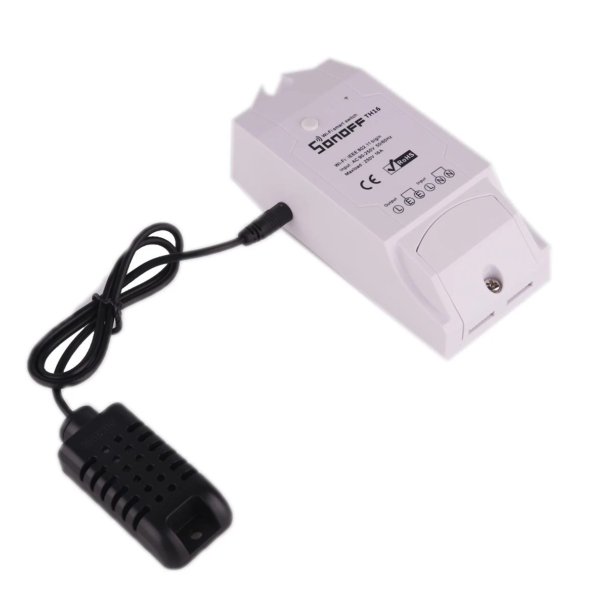 

WiFi smart home Sonoff TH10 remote control DIY wireless temperature and humidity thermostat module automatic mode