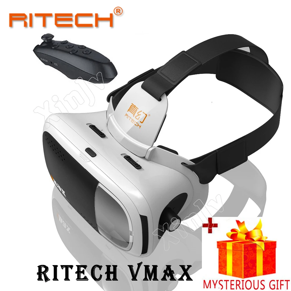 Meilleur RITECH VMAX Vidéo Anaglyphe 3 d VR Boîte 3D Lunettes de Réalité Virtuelle Lunettes Pour Smartphone Intelligent Google Carton Casque Casque