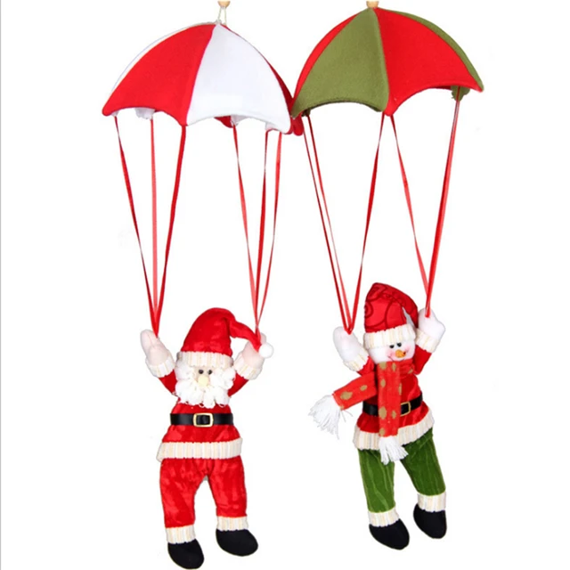 Christmas Home Ceiling Decorations Parachute Santa Claus Smowman New Year Hanging Pendant Decoration Supplies