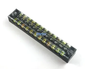 

5 Pieces 600V 15A 12 Position Electric Terminal Block Strip Cable Connector TB-1512