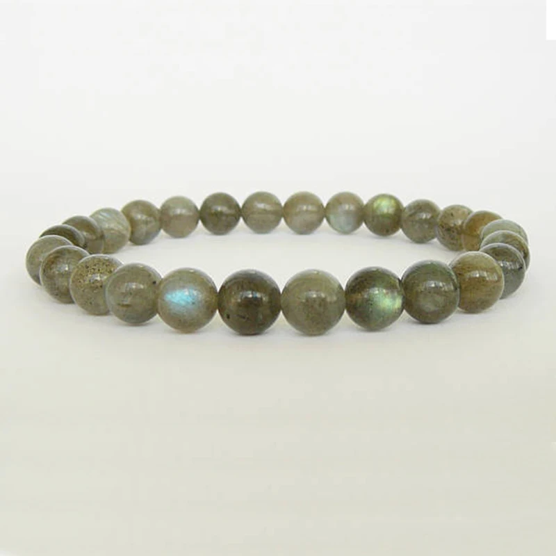 

8mm Labradorite Bracelet for Unisex gift Genuine labradorite Natural Stone Healing Mala Bracelets Gray Beaded Bracelet