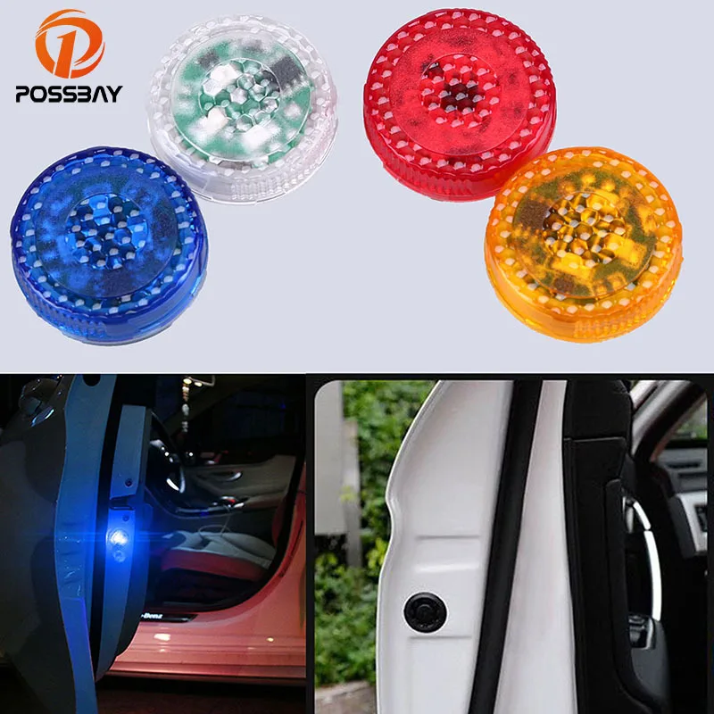 

POSSBAY Car Door Opened Warning Strobe Light 3 LED Anti-collid Flash Light 5LED Indicator Hit Avoid Lamp Red/Blue/Orange/RGB